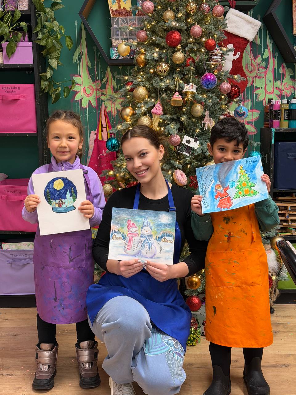 Winter camp painting